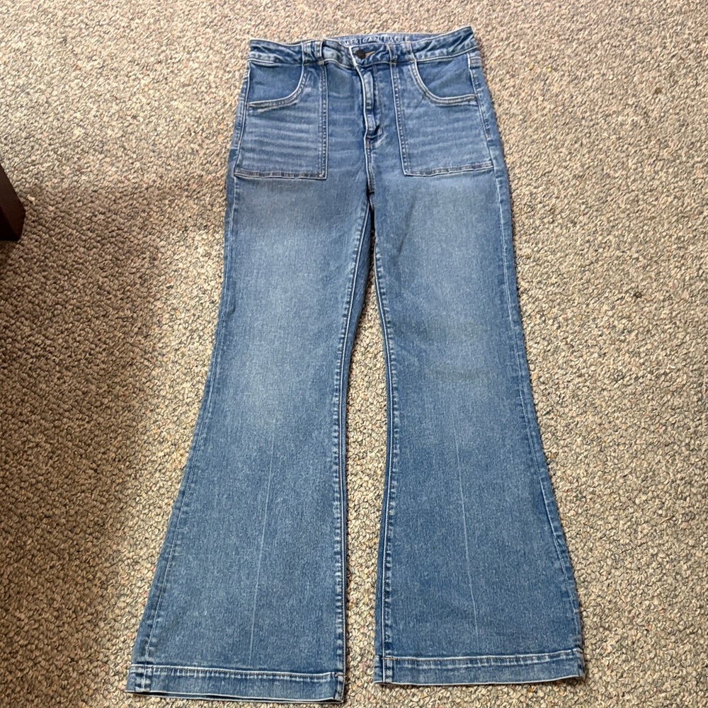 AE Women's Blue Flared Jeans